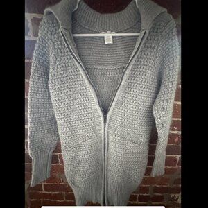 size small gray Alice + Olivia wool cashmere zip-up